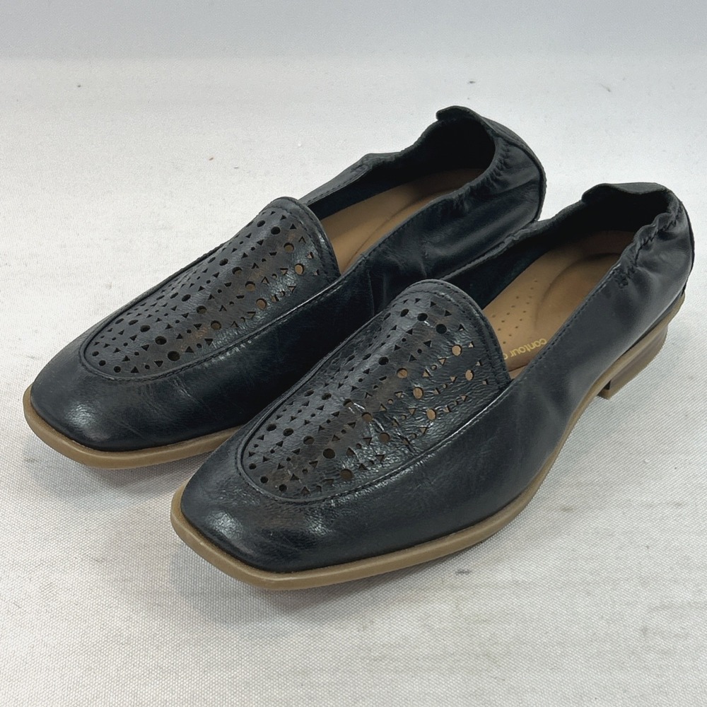 Clarks Sarafyna Sky Loafers Women's Size 6M Black Perforated Comfort Flats